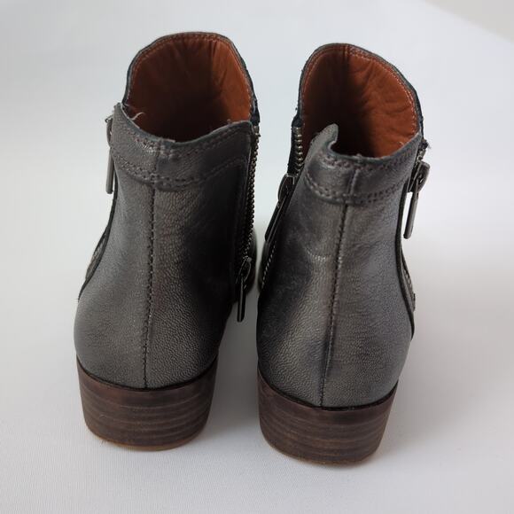 Lucky Brand Women's Booties 7.5 M Breah Ankle Boots Metallic Silver Gunmetal EUC - Picture 8 of 10